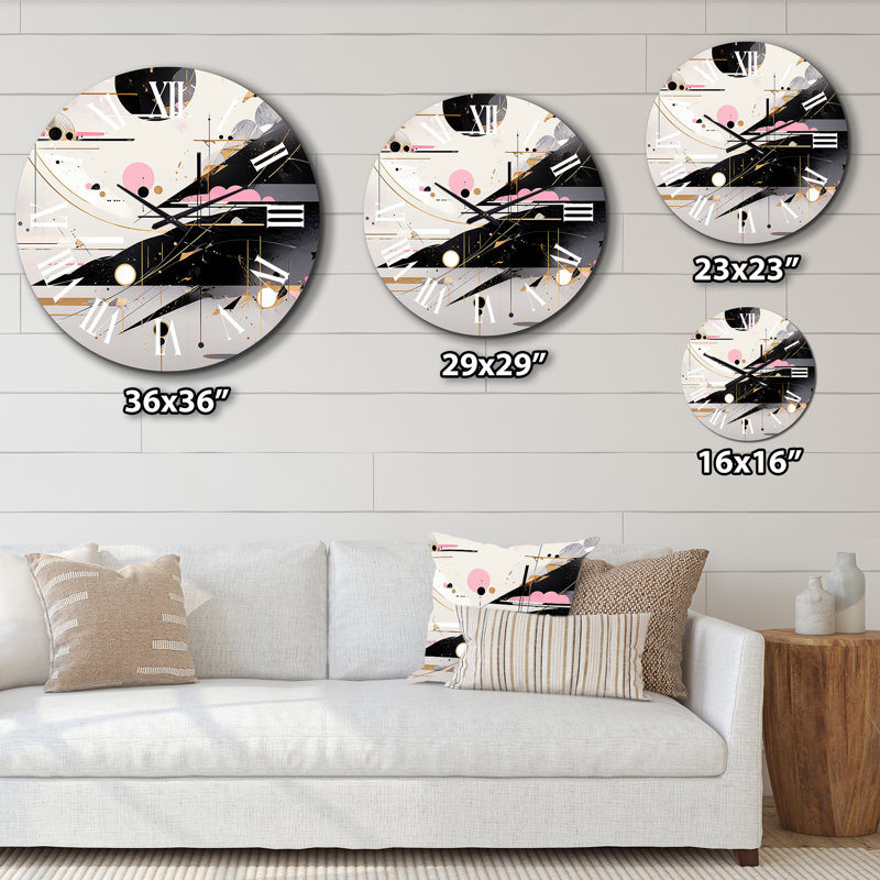 Horloge murale rose et noire, Moyenne