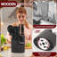 Ensemble de 15 couteaux de cuisine et ustensiles avec panier de rangement rotatif à 360 ° - Comprend des couteaux en acier inoxydable, des outils en silicone et un taille-crayon - Noir-129460178