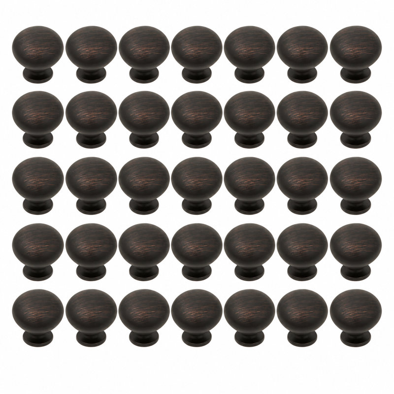 Poignée champignon de la collection Transitional - lustre bronze rétro de 1 1/4 po de diamètre - quincaillerie transitionnelle pour tiroirs et armoires