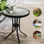 Table d'appoint de patio, table ronde d'extérieur en métal