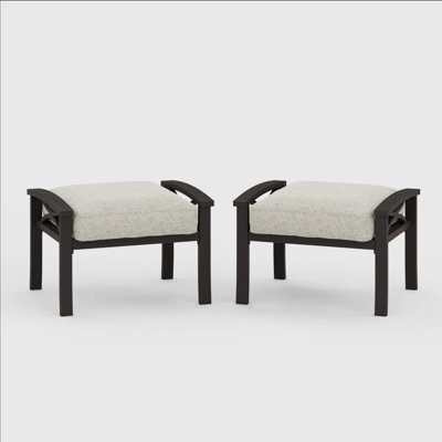 Set Of 2 All-Weather 26 Inches Width Metal Ottomans