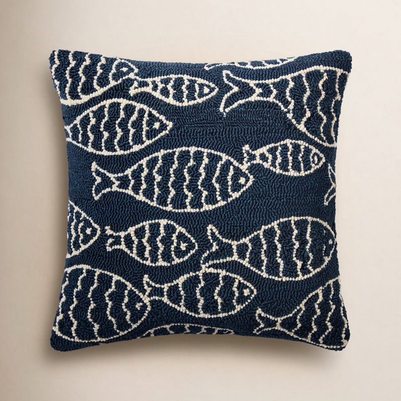 Coussin extérieur Cavett, Polyester/ Bourre en polyester, Marine