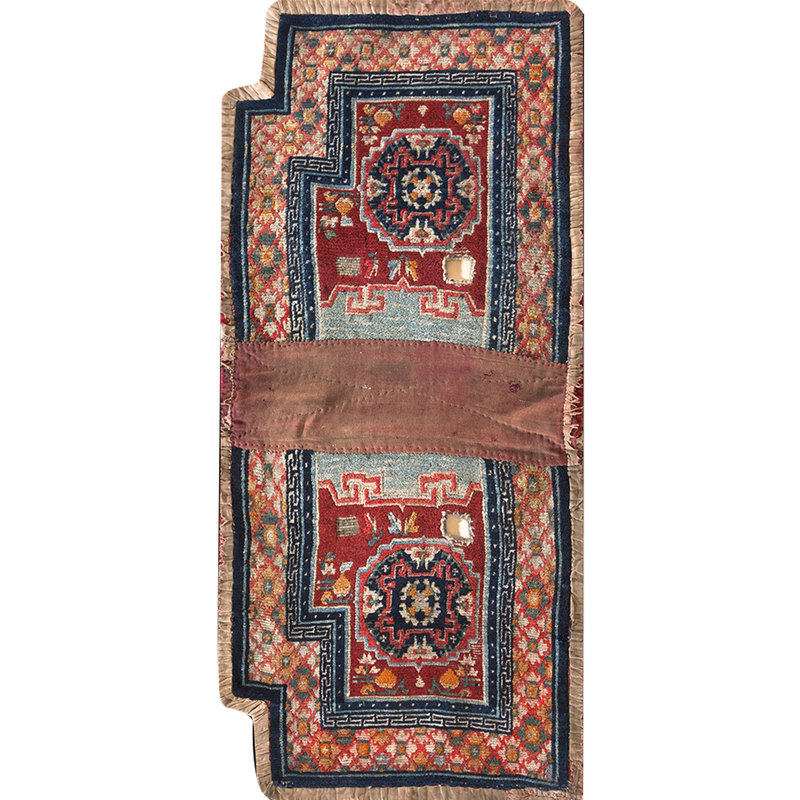 Antique Chinese Wool Coral / Salmon Pink Hand Knotted Pile Rug