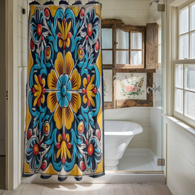 Traditional Tiles - Rideau de douche standard 1 pièce