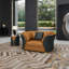 Vogue Chair Cognac Dark Charcoal Gray Italian Leather-2061321129