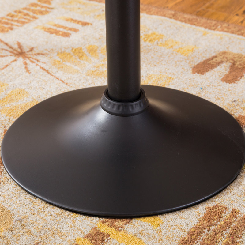 Table de bout à hauteur réglable en métal avec plateau en métal Latéral Latéral, Noir, Noir, H 36 po x l 24 po x P 24 po