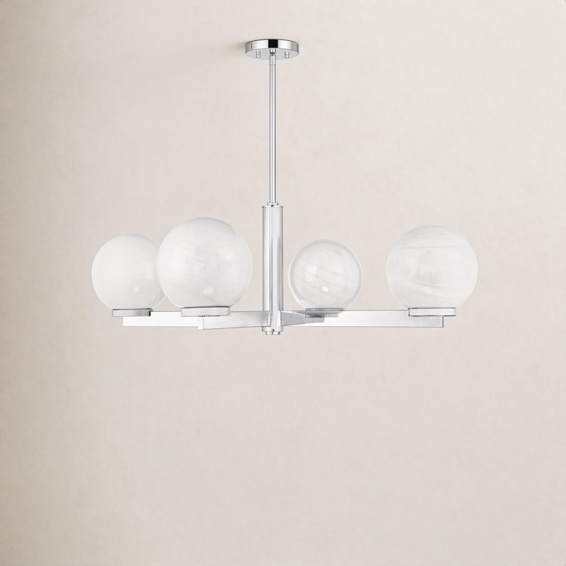 Claudette 4-Light Chandelier in Chrome, Chrome
