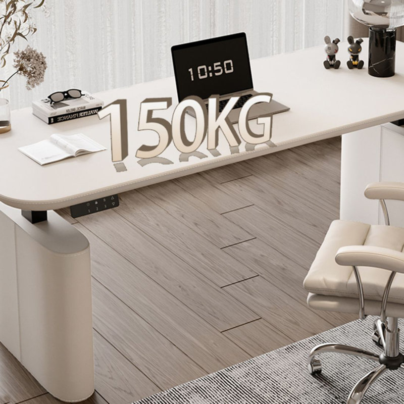 Bureau debout blanc en bois manufacturé, H 46,85 po x l 78,74 po x P 31,5 po