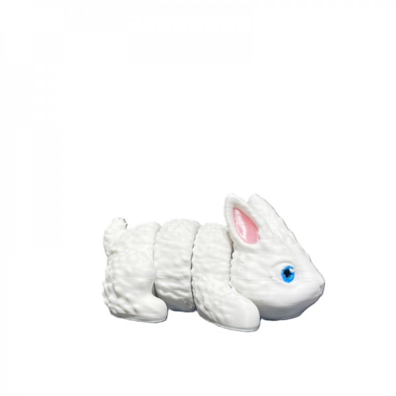 Figurine de lapin blanc imprimée en 3D, H 1 po x l 0,75 po x P 2,25 po