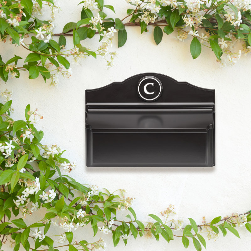 Colonial Wall Mounted Mailbox, Black/White, Yes