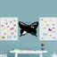 Décalcomanie tableau noir floral papillons