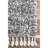 Kinard Shag Tasseled Power Loom Performance Gray Rug-1265377211