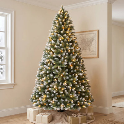 6 pi Arbre de Noël artificiel pré-éclairé avec lumières DEL blanc chaud
