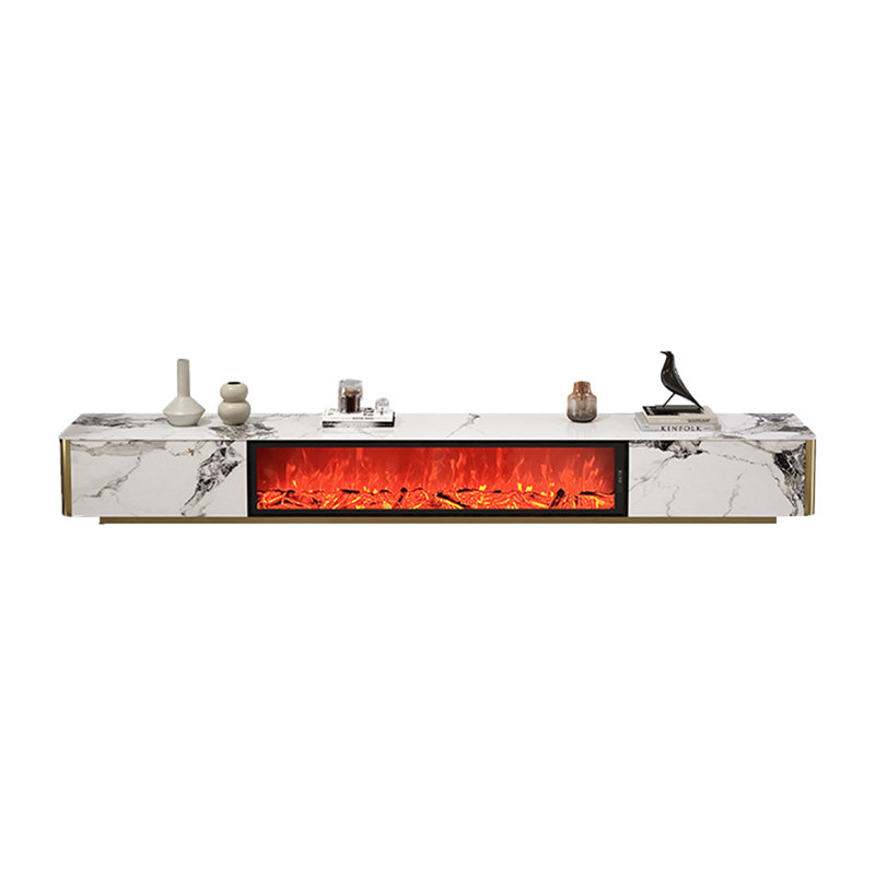 Foyer en bois manufacturé autoportant, H 14,17 po x L 94,49 po x l 15,75 po