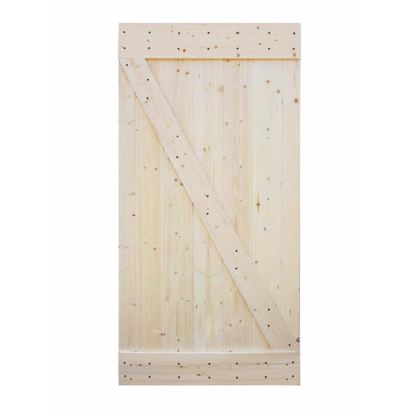 84'' Unfinished Natural Wood Classic Barn Door Slab