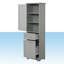 Grande armoire de rangement autoportante avec tiroirs, tablette réglable, pour salle de bain, cuisine ou salon, finition peinte, blanc-478153223