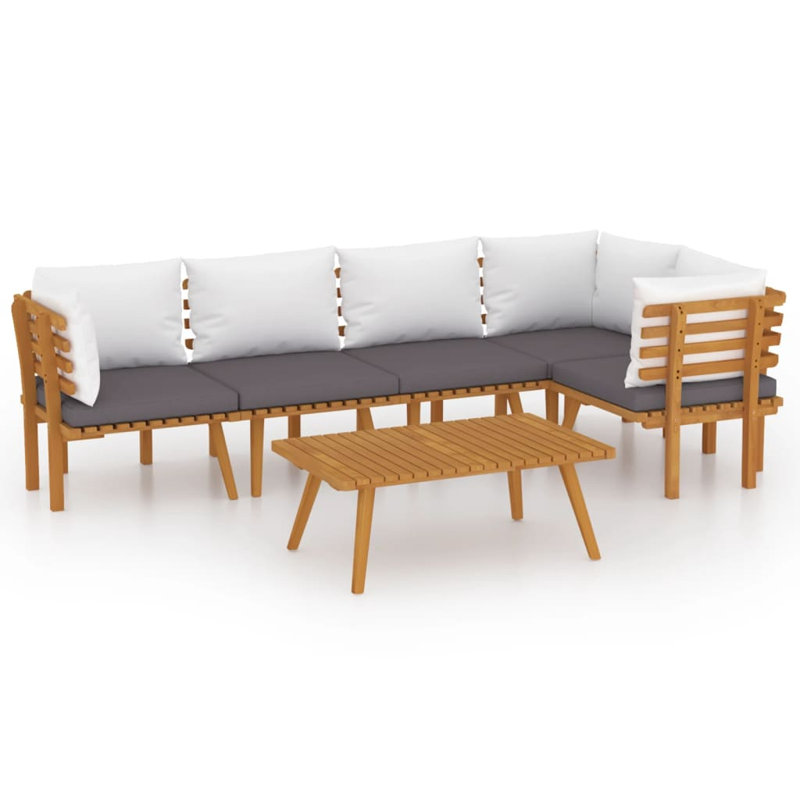Ensemble de salon de jardin extérieur gris foncé et blanc