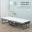 Lit pliant, lit pliant avec matelas de 4 po, lit d'invité pliable portatif avec structure en métal robuste et roues, 78,75 po x 35,5 po x 16,75 po, blanc
