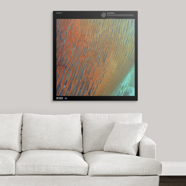 « motifs du désert-usg terre », impression, H 36 po x l 34 po x P 1,5 po, Toile