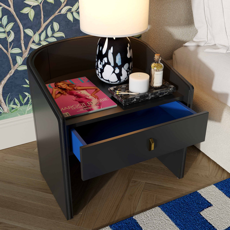 1 - Drawer Nightstand, Black
