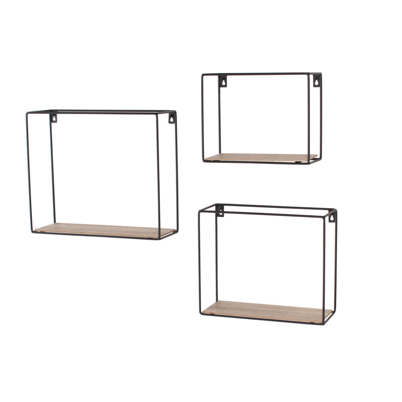 Clarisa Wall Shelf Set, Wire Design