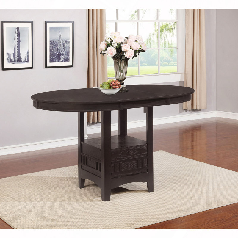 with Solid Wood Base Dining Table, Espresso