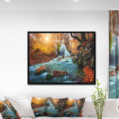" Fast Flowing Fall River In Forest "