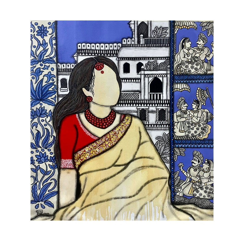 Sanyogita - Princesse de Kannauj | Peinture de Mrinal Dutt