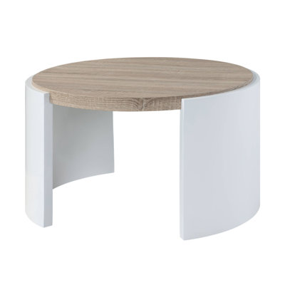 Table basse en chêne et blanc Zoma