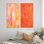 Ensemble de 2 reproductions de dessins sur toile Colorfields in Orange and Pink