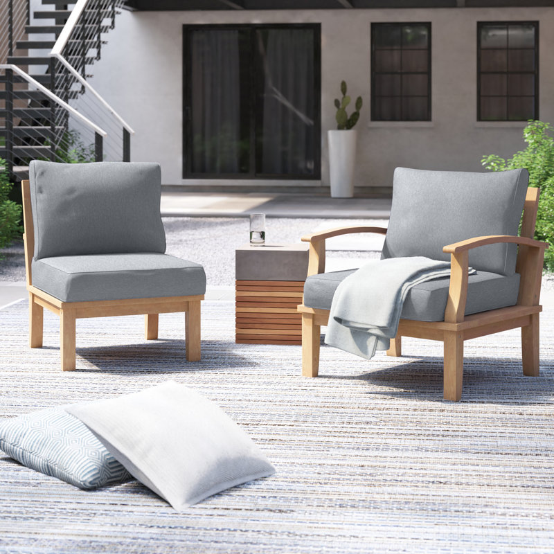 Modway Marina 2 Piece Outdoor Patio Teak Set, Gray