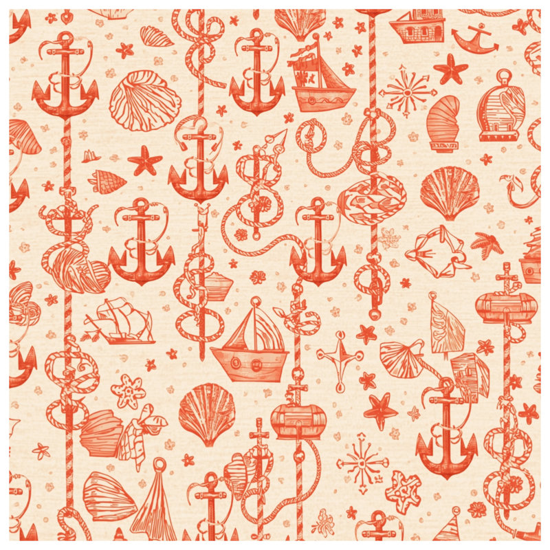 Housses de couette Nautical Anchor Shells, Lit simple
