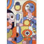 Tapis décoratif multicolore à motif de guitare à motif d'artiste et de portrait de femme-2143434715