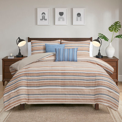 Modern Threads 5-Piece Printed Comforter Set Monty – Soft, Stylish Comforter with 2 Pillow Shams and 2 Decorative Pillows, Elegant Bedroom Bedding Set