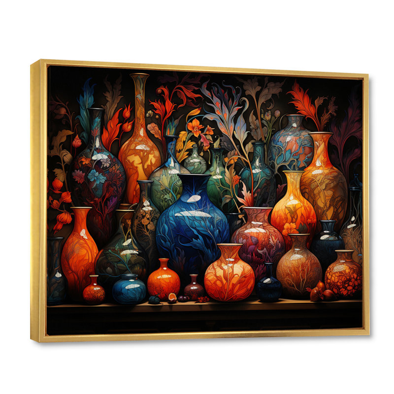 " Islam Art Islamic Pottery I ", H 16 po x l 32 po x P 1 po, Cadre flottant doré