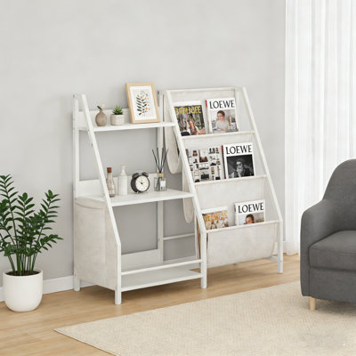 32.7" WWooden & Fabric Bookshelf