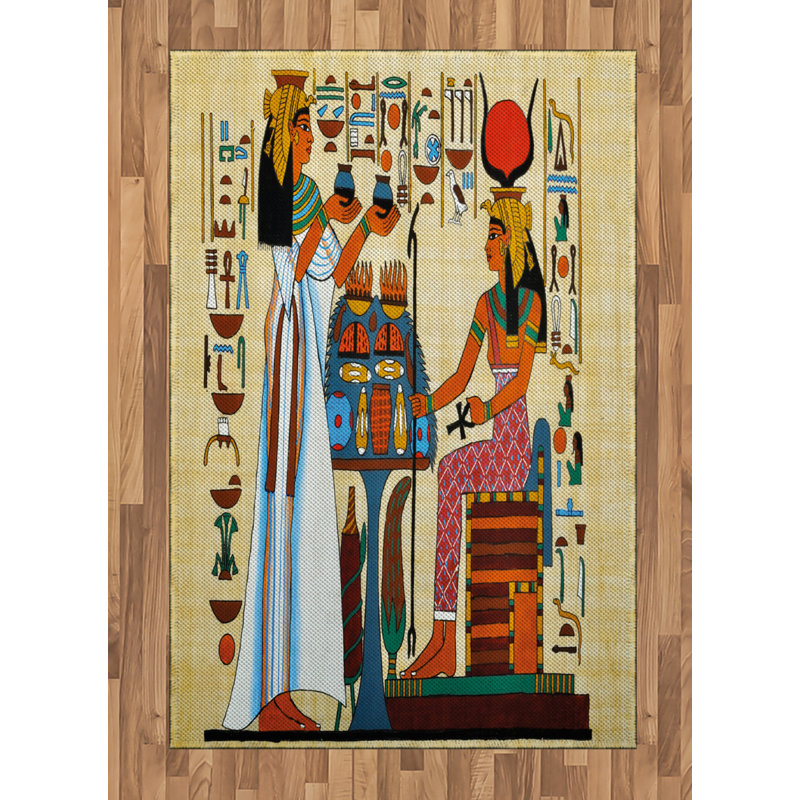 Retro High Density Long Fiber Poly Threads Decorative Area Rug Carpet, Rectangle 4' x 5'8"