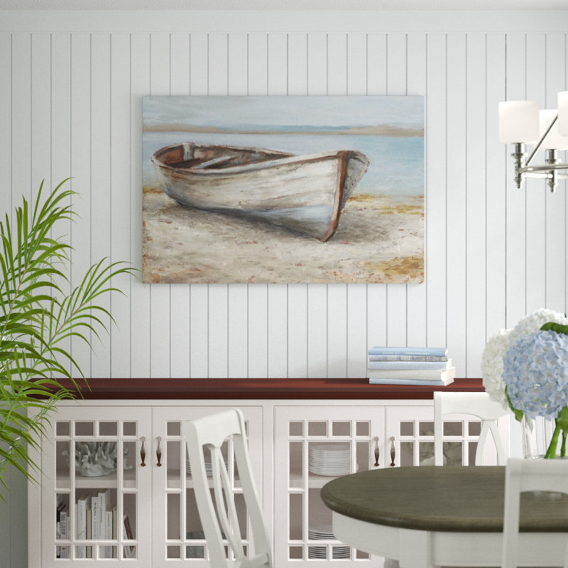 Whitewashed Boat I by Ethan Harper - Painting, Wrapped Canvas, 81cm H x 122cm W