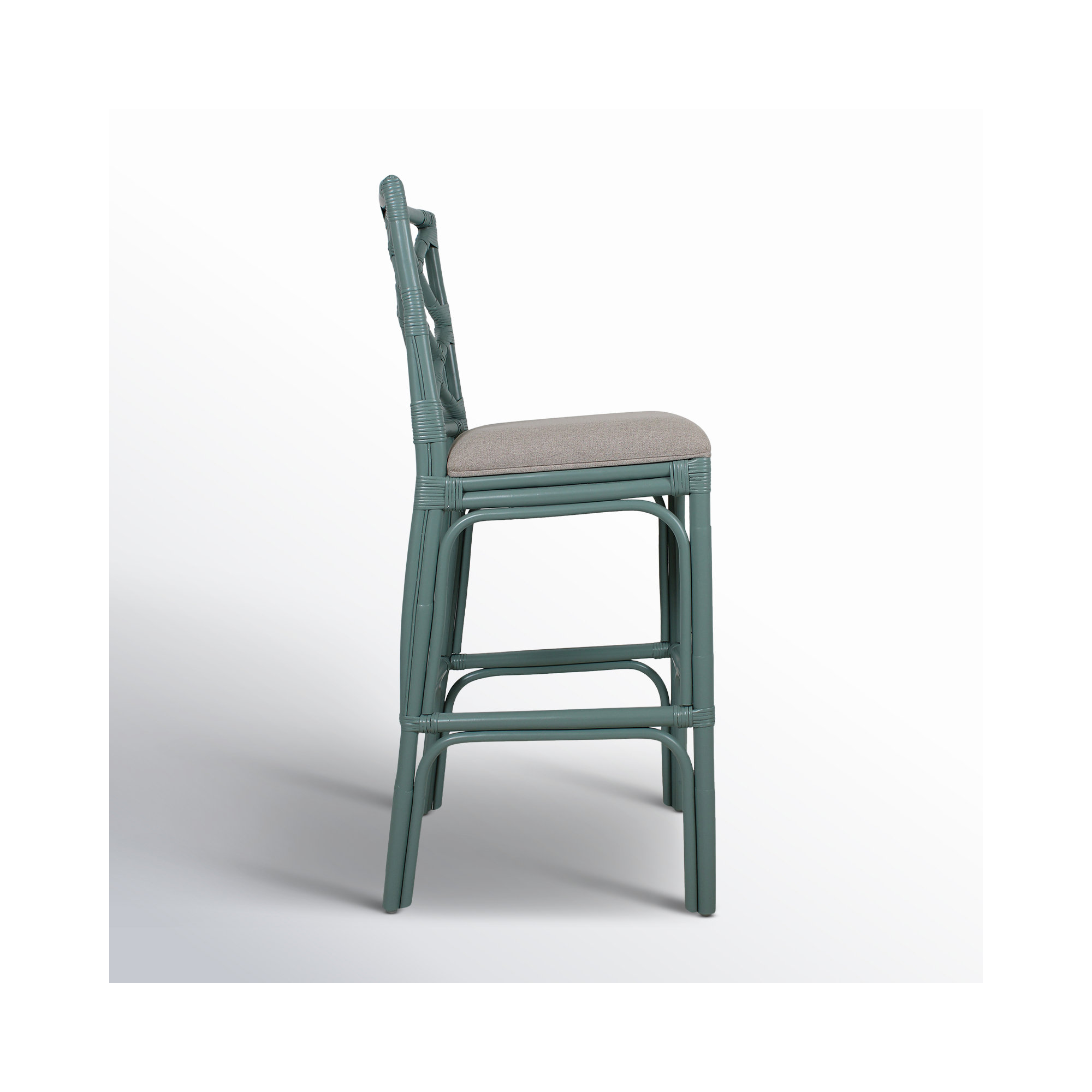 Fulton Woven Stool, Sky Blue, Bar Stool (30" Seat Height)