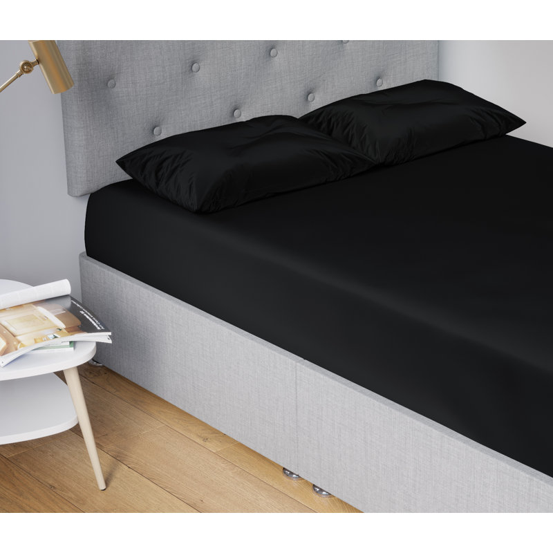 Polycotton Housewife Pillowcase Pair Soft Touch, Black
