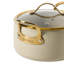 Bloomhouse 15 Piece Pots and Pans Heavy Duty Aluminum Premium PFA Free Ceramic Nonstick Dutch Oven Pot with Lid - Linen White with Gold Handle-878320456