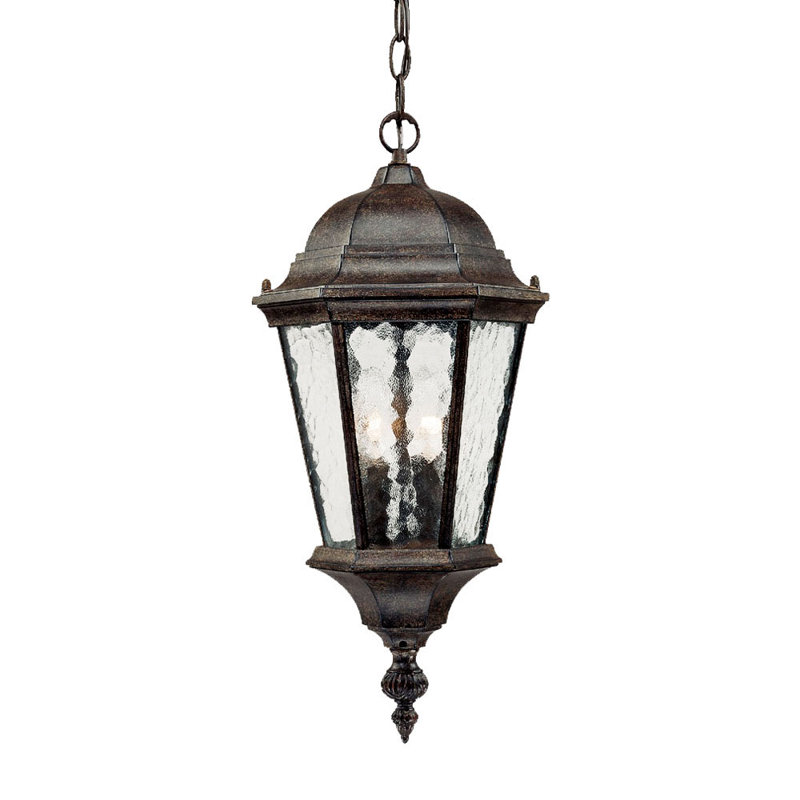 Brook Lane 2 - Light Outdoor Hanging Lantern, Black Coral