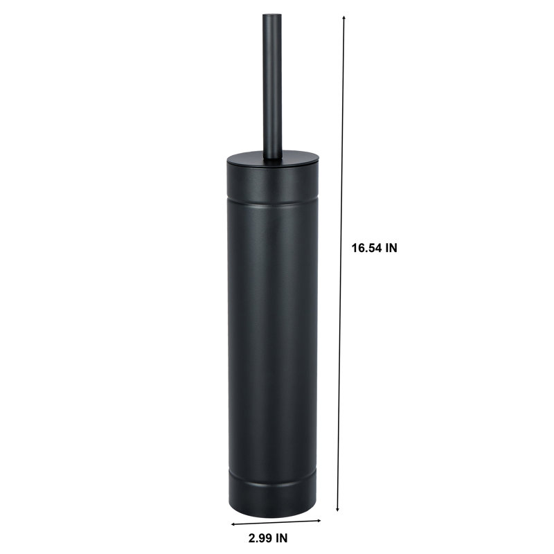Bath Bliss Slender Toilet Brush With Weighted Base In Black