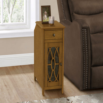 Accent Table, Side Table, End, Narrow, Nightstand (Bedside Side Table), Storage Drawer, Lamp, Traditional