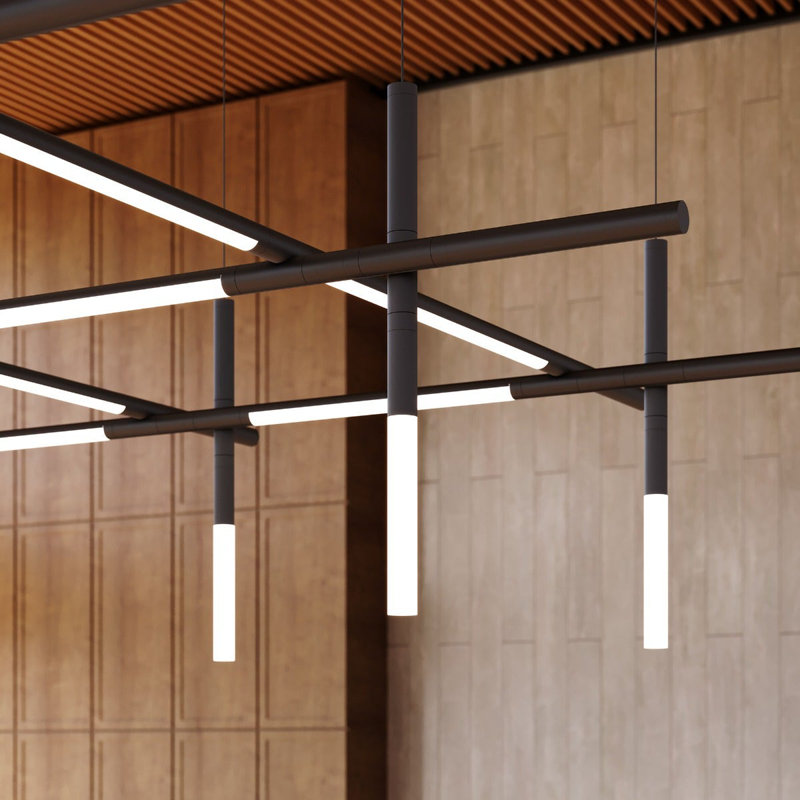 Labyrinth 1 - Light LED Chandelier, Satin Black
