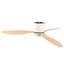 Ventilateur de plafond à profil bas avec lumière DEL, pales en ABS de 52 pouces, moteur à courant continu réversible, télécommande, finition blanc doux, résistant à l'humidité