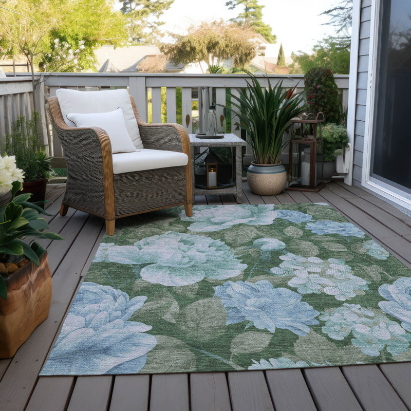 Tapis intérieur / extérieur bleu Maroque , 10 pi x 14 pi