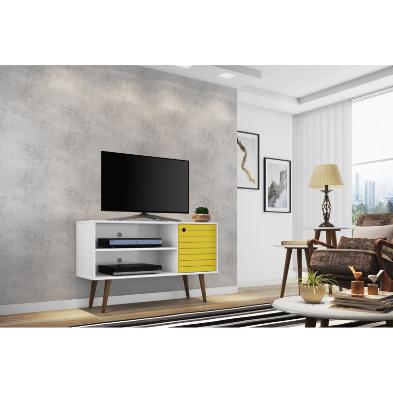 Meuble télé 43 po Liberty, Jaune / Blanc