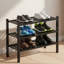 Rangement à 3 niveaux en bambou épaissi et durable, empilable noir