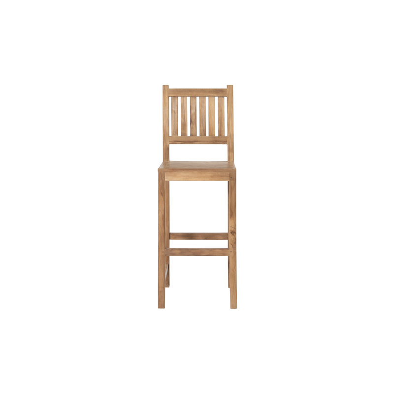 Huntington Outdoor Teak Bar Stool, Charcoal